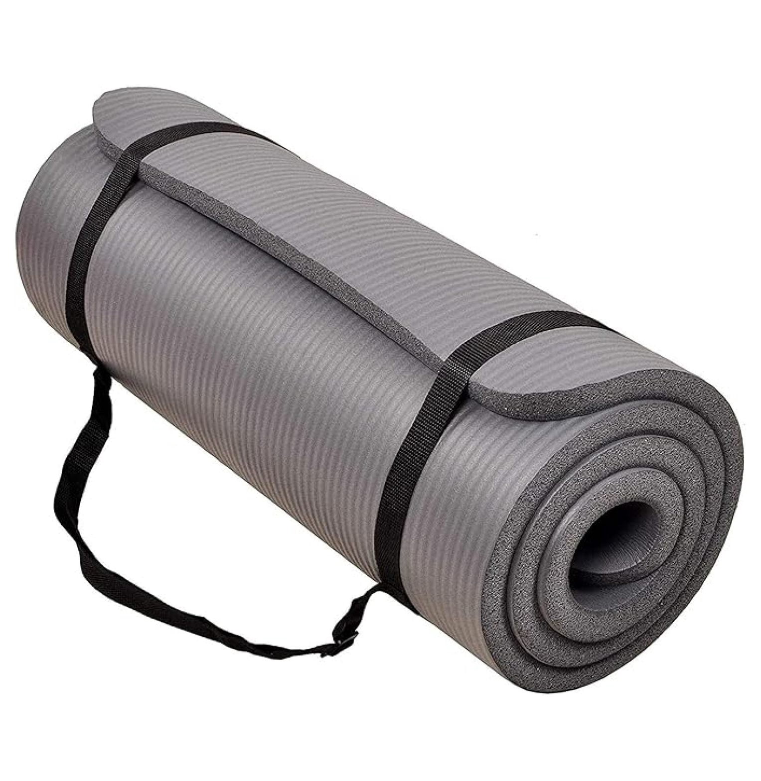 Yoga Mat 71x24 Inch Extra Thick - 1 Inch High-Density Foam Exercise Mat with Non-Slip Surface & Carrying Strap for Pilates, Home Workout - Multiple Colors