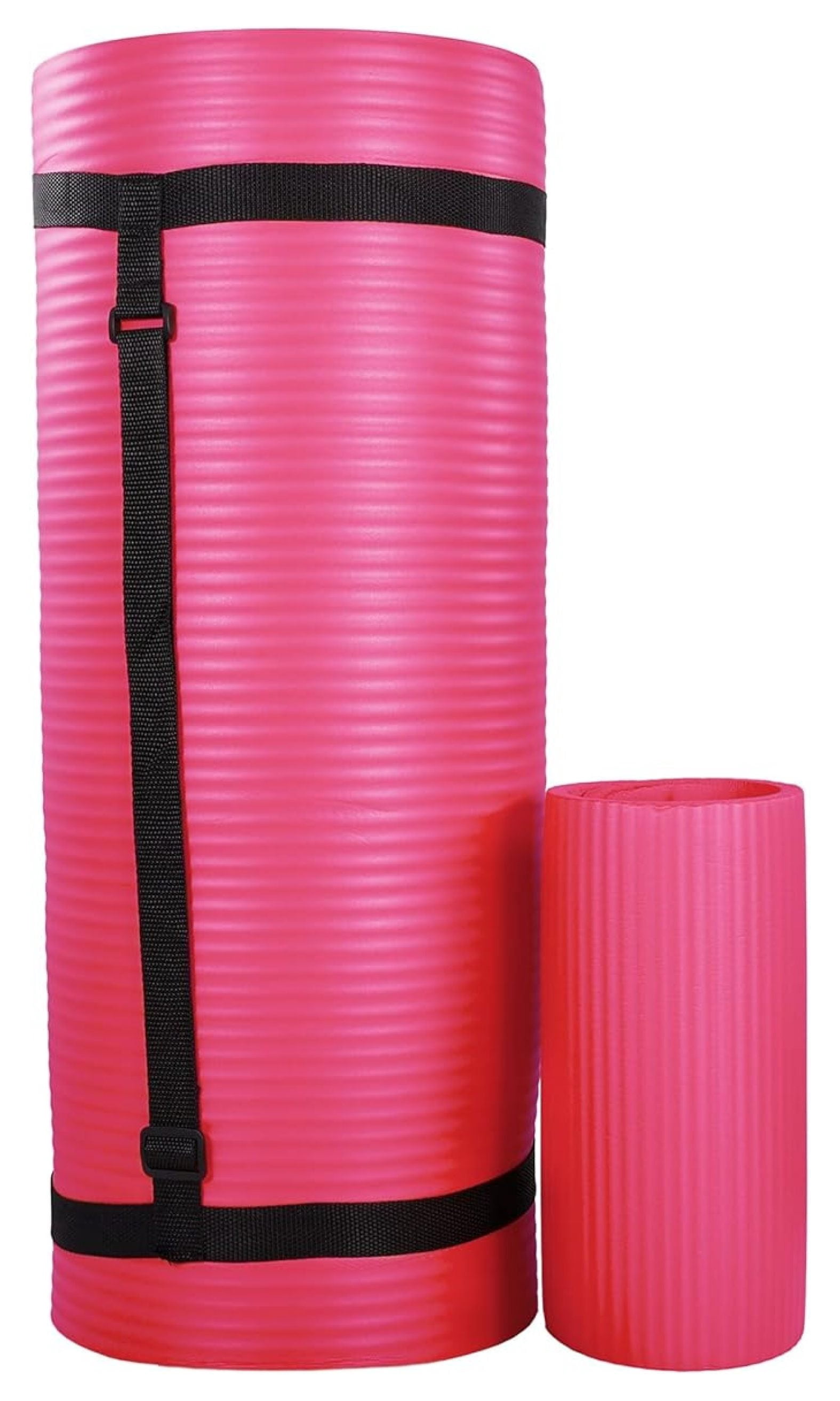 Yoga Mat 71x24 Inch with Knee Pad - Extra Thick 1" Non-Slip Exercise Mat for Home, Gym & Studio - Includes Carrying Strap & Cushion - Workout Fitness Accessories