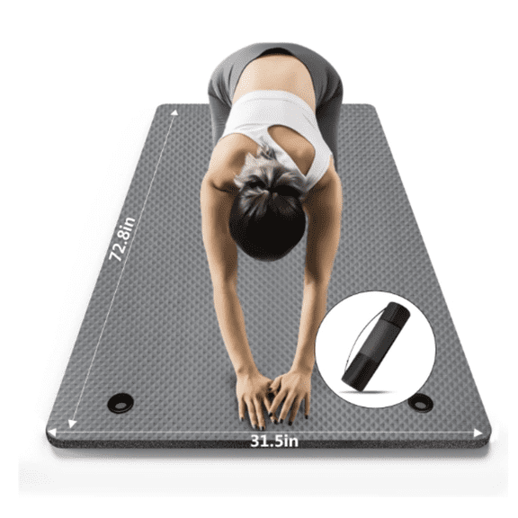 Yoga Mat 72.8" x 31.5" x 2/5 inch Thick With Strap and Bag, Extra Wide Workout Mat for Women and Men, Non Slip Exercise Mat for Home Outdoor Yoga, Pilates, Stretching, Floor & Fitness Workouts