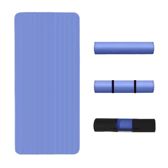 Yoga Mat 72 x 24 Inch 0.39 Inch Extra Thick, High Density Anti Tear Exercise Mat with Carrying Strap, Suitable for Various Yoga Exercises Pilates Floor Workout, Yoga, Blue
