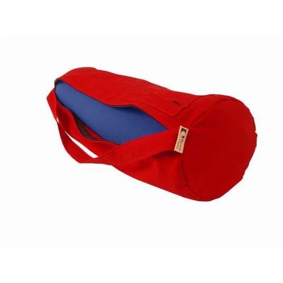Organic Cotton Yoga Mat Bag with Shoulder Strap - Durable, Breathable and Lightweight Gym Bag to Carry the Standard Mat Size - 7" X 27", Tomato