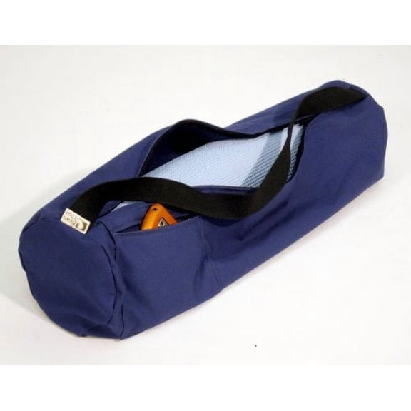 Cotton Yoga Mat Bag with Shoulder Strap - Durable, Breathable and Lightweight Gym Bag to Carry the Standard Mat Size - 7" X 27", Purple