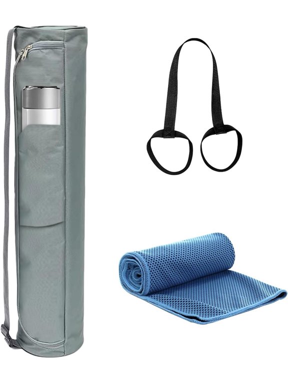Yoga Mat Bag, Full-Zip Exercise Yoga MatCarrier with Adjustable Shoulder Strap &Side Water Bottle Pocket for WomenMen, 28.3 x 6 x 6 in (Gray)