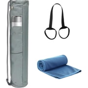 Yoga Mat Bag, Full-Zip Exercise Yoga MatCarrier with Adjustable Shoulder Strap &Side Water Bottle Pocket for WomenMen, 28.3 x 6 x 6 in Gray