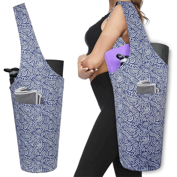 Yoga Mat Bag - Long Tote with Pockets - Holds More Yoga Accessories - Yoga Bag Fit Most Size Mats - Yoga Mat Carrier