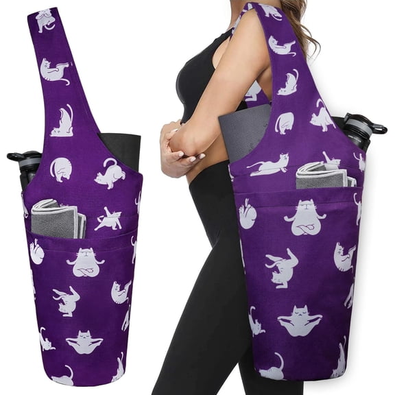 Yoga Mat Bag - Long Tote with Pockets - Holds More Yoga Accessories - Yoga Bag Fit Most Size Mats - Yoga Mat Carrier