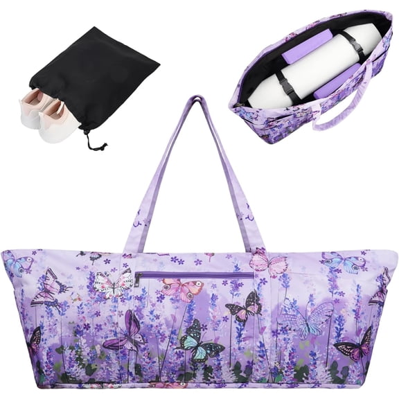 Yoga Mat Bag Yoga Mat Carrier with Shoes Compartment & Wet Pocket Pilates Bag with Zipper Pockets & Yoga Mat Holder Strap Yoga Bags and Carriers Fits All Your Stuff