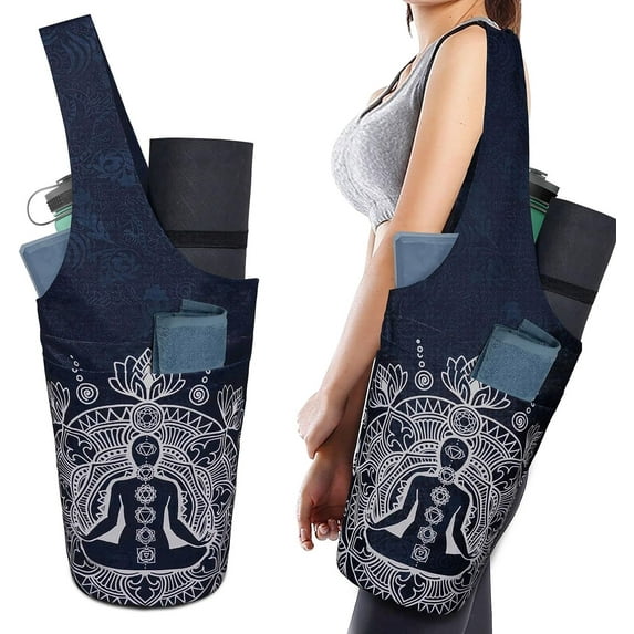 Yoga Mat Bags and Carriers Fits All Your Stuff,Yoga Mat with Bag With Large Side Pocket & Zipper Pocket,Yoga Gifts for Women and Yoga Lover