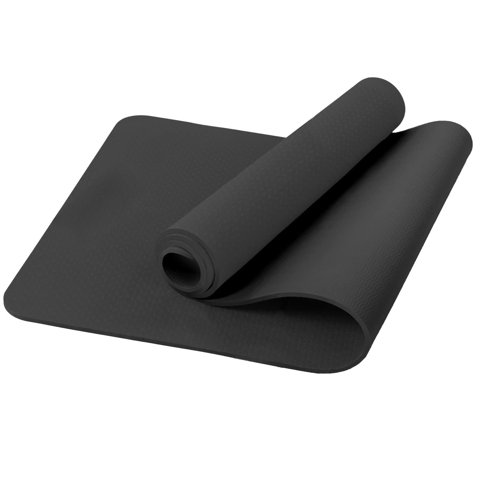 Yoga Mat Black 72"x24" Non-Slip Pilates Fitness Exercise Mat