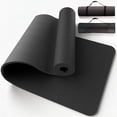 thumbnail image 1 of Yoga Mat with Strap, Non-Slip Pilates Exercise Mat, Tear-Resistant, 72" x 24", Black, 1 of 8