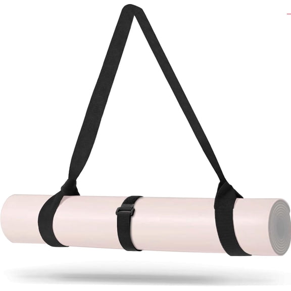 Yoga Mat Carrier Strap - Adjustable Thick and Wide Strap for Carrying Mat or Stretching, Black
