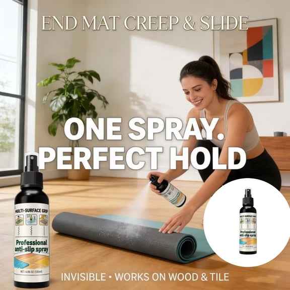 Yoga Mat Cleaning Spray, 120ml Deep Cleaner, Anti-Slip Formula, Suitable For Gym And Home Use, Beige