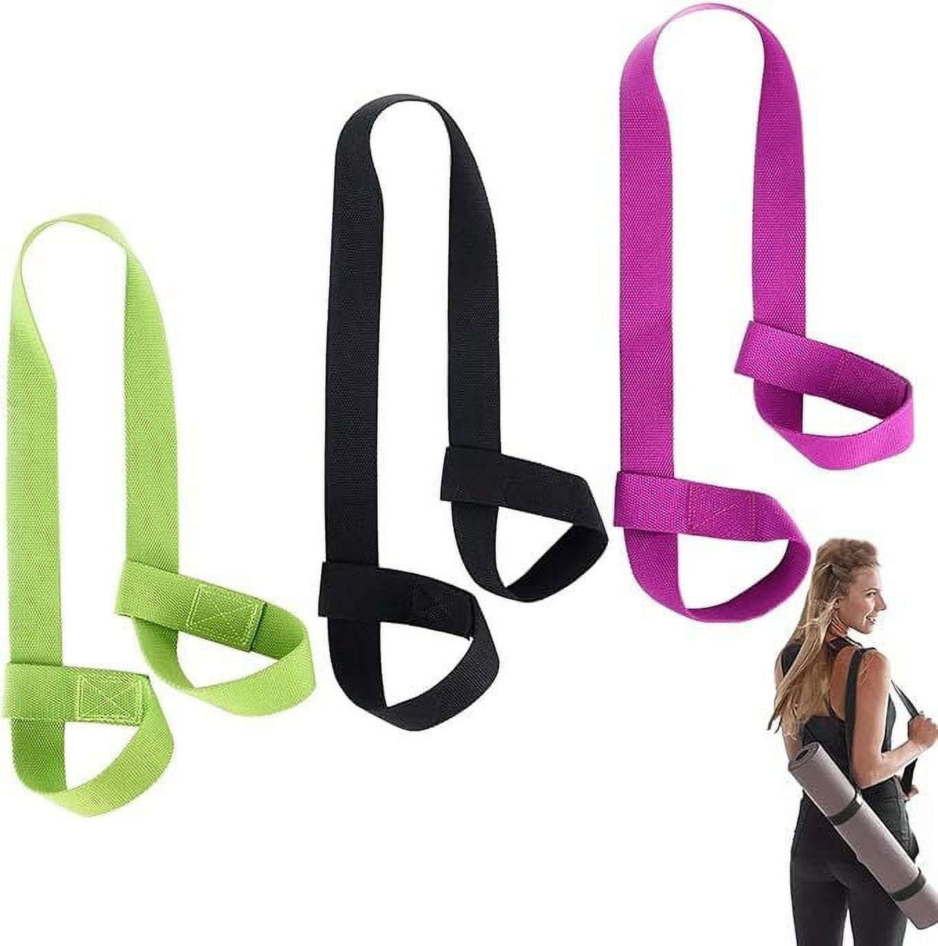 Yoga Mat Cotton Strap Sling, Roller Skate Leash, Boot Straps,Multi-Purpose Adjustable Portable Yoga Mat Carrying Straps Sling Band for Carrying All Yoga Mats 3Pcs