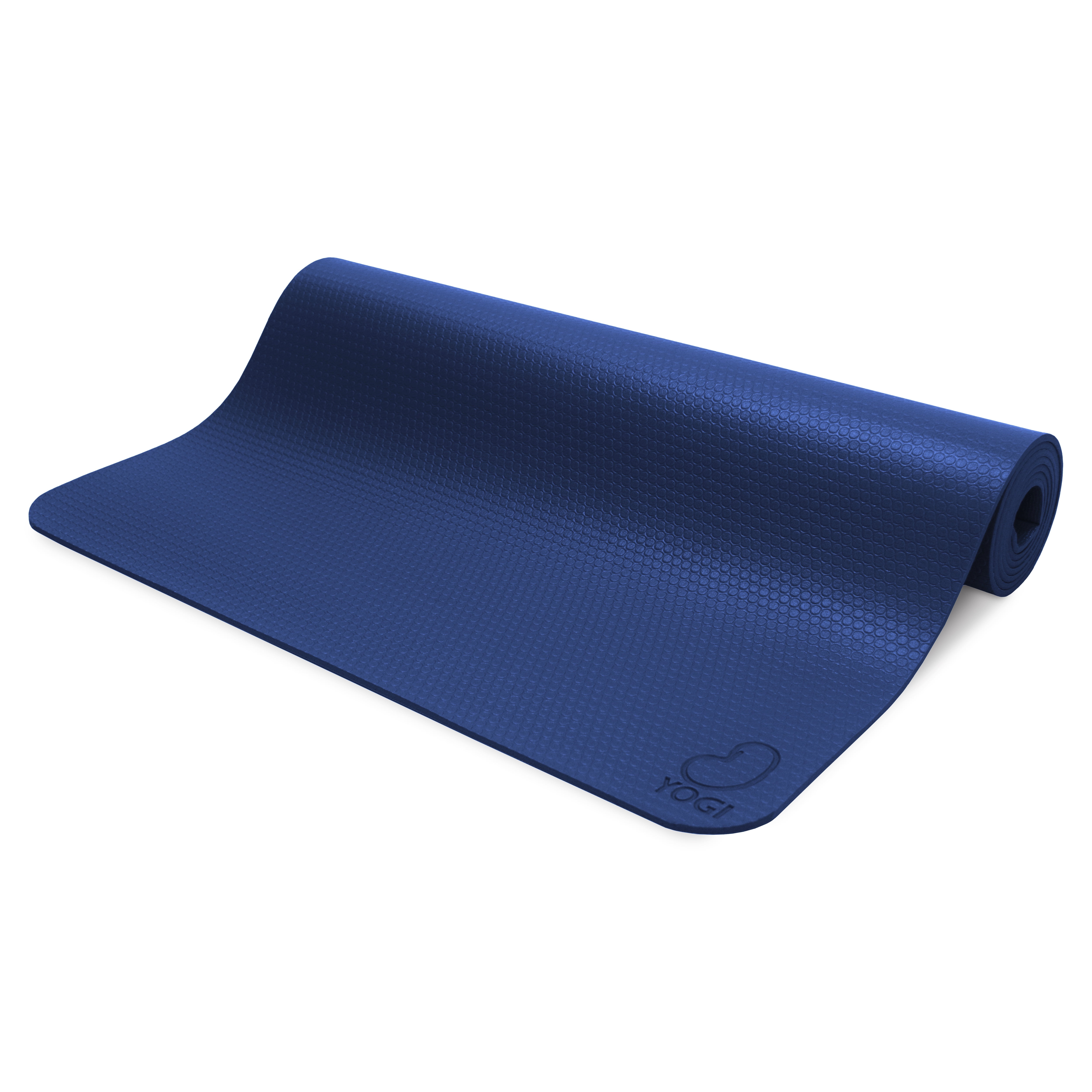 Yogi 73"x24" Yoga Mat - Natural 4mm Thick Comfortable Workout Floor Mat for Adults and Kids - Foldable Yoga Mat for Yoga, Pilates, Gym and Stretching, Yogi Blue
