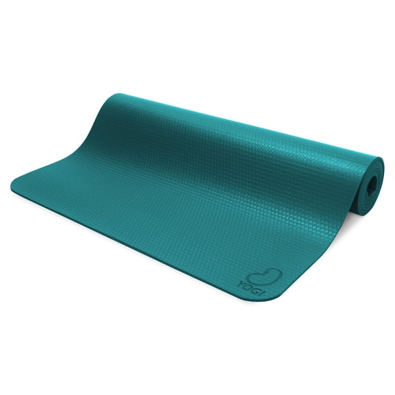 Yogi 73"x24" Yoga Mat - Natural 4mm Thick Comfortable Workout Floor Mat for Adults and Kids - Foldable Yoga Mat for Yoga, Pilates, Gym and Stretching, Yogi Teal