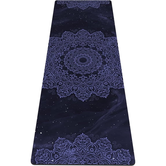 Yoga Mat Extra Thick 6MM TPE Non-Slip Exercise Mat with Carrying Bag, 72" x 24", Suede Top and Wave-Base Texture