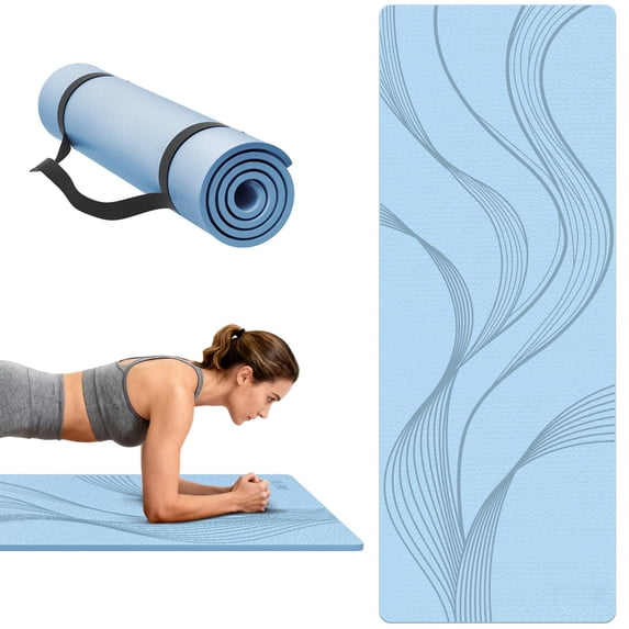 Yoga Mat Extra Thick 8mm Exercise Soft Lightweight Tpe Fitness With Strap High Elasticity Anti-fatigue Non-slip For Women Camping Travel Gym & Outdoor | 72"l X 0.32"th