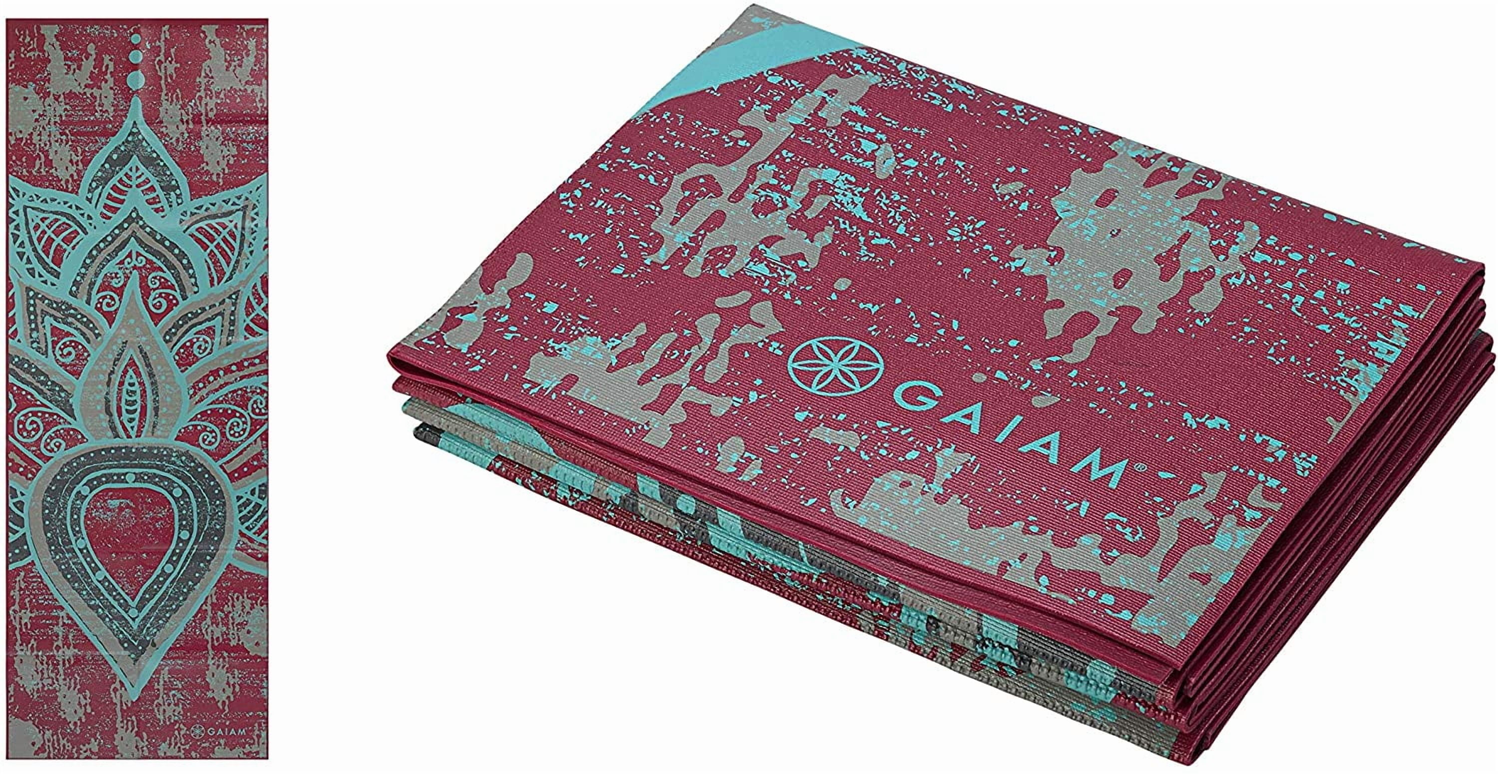 Yoga Mat - Folding Travel Fitness & Exercise Foldable for All Types of Yoga, Pilates Floor Workouts (68"L x 24"W 2mm Thick)