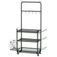 thumbnail image 1 of Yoga Mat Holder, Dumbbell Rack Stand,3 Tier Yoga Mat Storage Rack with Ball Cage, Movable Yoga Mat Rack with Hooks,Home Gym Storage for Kettlebell Gym Accessories, 1 of 9