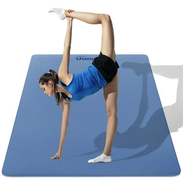 Yoga Mat for Men and Women 2/5 Inch Extra Thick All-Purpose TPE Fitness Mat, Non-Slip and Eco Friendly Exercise Mat for Yoga, Pilates, Stretching, Dark Blue and Light Blue
