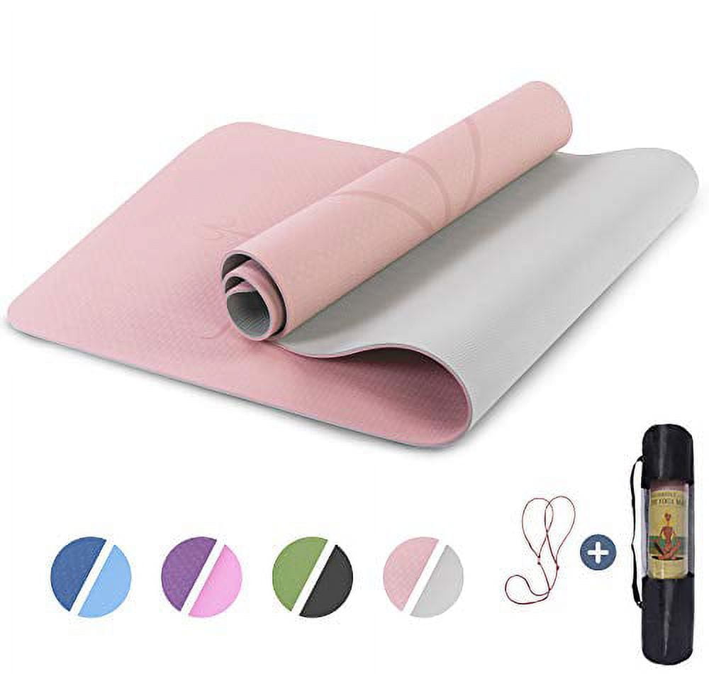 Yoga Mat Non Slip, Pilates Fitness Mats with Alignment Marks, Eco Friendly,  Anti-Tear Yoga Mats for Women, 1/4 Exercise Mats for Home Workout with