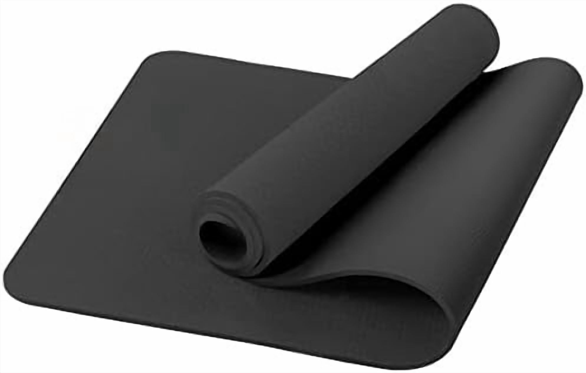 Yoga Mat Non Slip, Pilates Fitness Mats, Eco Friendly, Anti-Tear 1/4" Thick Yoga Mats for Women, Exercise Mats for Home Workout with Carrying Sling and Storage Bag Black,72"x24"