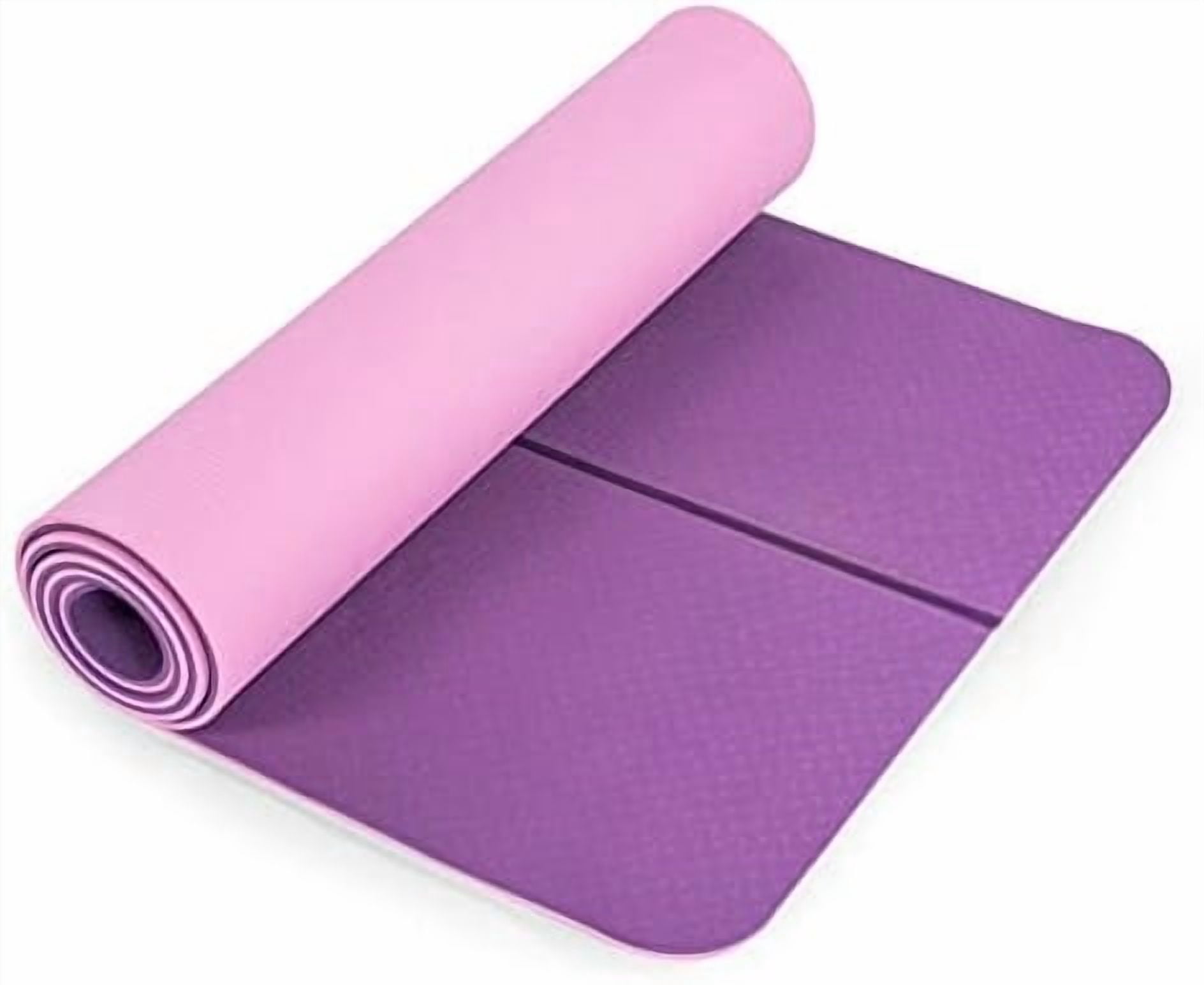 Yoga Mat Non Slip, Pilates Fitness Mats, Eco Friendly, Anti-Tear 1/4" Thick Yoga Mats for Women, Exercise Mats for Home Workout with Carrying Sling and Storage Bag Orchid & Pink,72"x24"