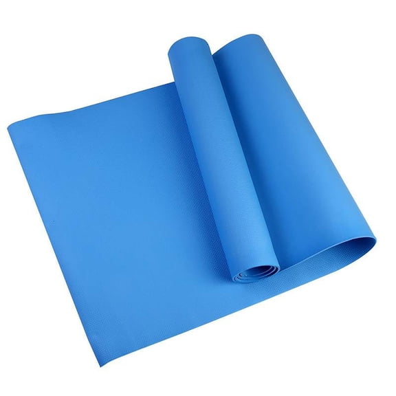 Yoga Mat Non Slip Texture Pro Eco Friendly Exercise Workout Mat with Carrying Strap 173x60x0.4cm -blue-