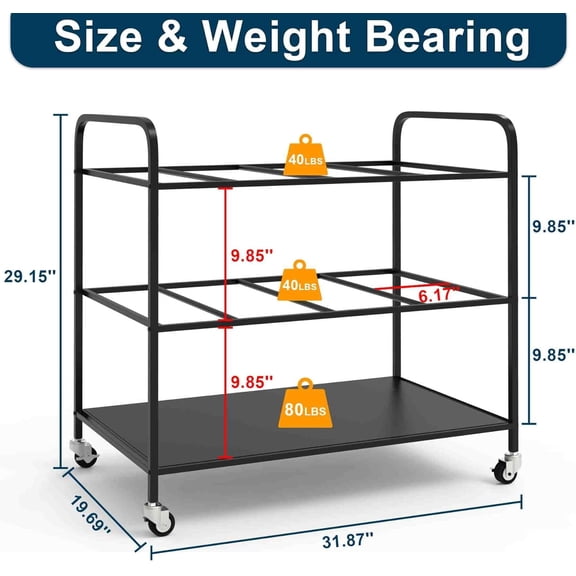 Yoga Mat Rack Storage Cart Basket Home Gym Storage Organizer Rack Equipment Weight Rack for Yoga Block, Foam Roller, Resistance Band, Dumbbell, Kettlebell