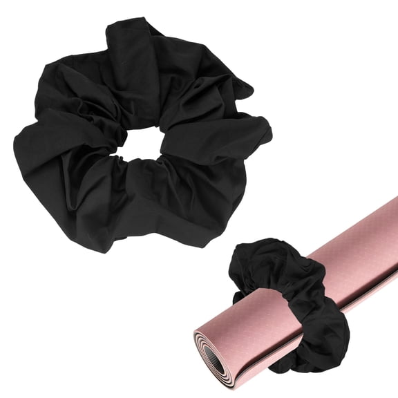 Yoga Mat Scrunchy, Durable & Elastic Fabric Yoga Mat Strap Band Mat Holder 1 Pcs & Cotton & Black, Fitting for (Pilates/Gym/Work Out/Outdoor/Indoor)