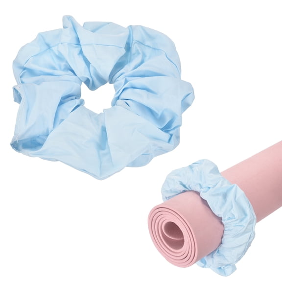Yoga Mat Scrunchy, Durable & Elastic Fabric Yoga Mat Strap Band Mat Holder 1 Pcs & Cotton & Light Blue, Fitting for (Pilates/Gym/Work Out/Outdoor/Indoor)