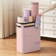 thumbnail image 1 of Yoga Mat Storage Rack Corner Home Gym Organizer Bag with Wheels 60L Capacity for Yoga Mats Straps Resistance Bands Dumbbells Multi-Equipment Storage Beige Pink 20.5x15.4x7.9in, 1 of 5