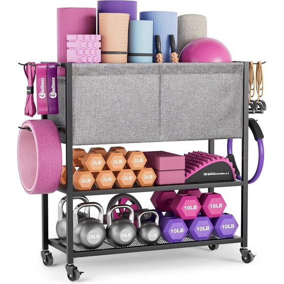 Yoga Mat Storage Rack Home Gym Equipment Workout Equipment Organizer Yoga Mat Holder for Dumbbell,Kettlebell and More Gym Accessories Gym Essentials Women Men Fitness Exercise Equipment Organization
