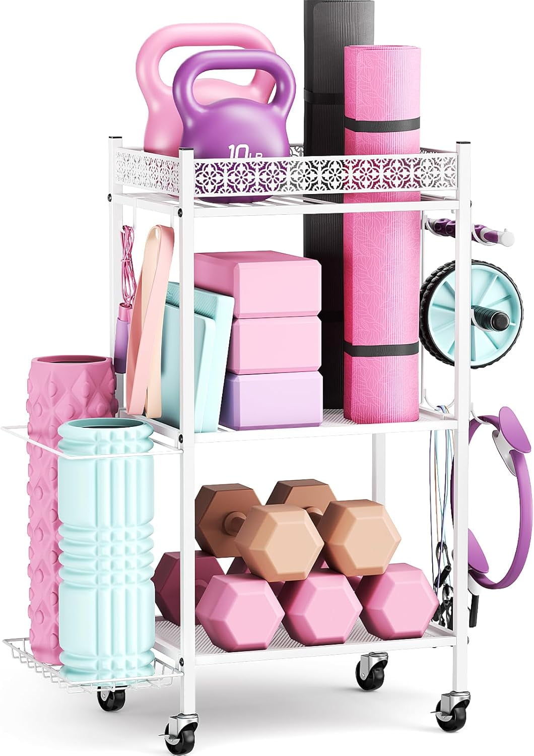 Storage Rack With Foam Yoga Mat Storage Rack, Home Gym Storage Rack Yoga Mat Holder,Workout ...