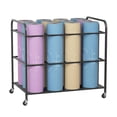 thumbnail image 1 of Yoga Mat Storage Rack with Wheels Iron Floor Basket Holds 12 Yoga Mats Thickened Metal Sturdy Rounded Corner Scratch-Proof Design for Yoga Studio Home Gym Fitness Studio, 1 of 8