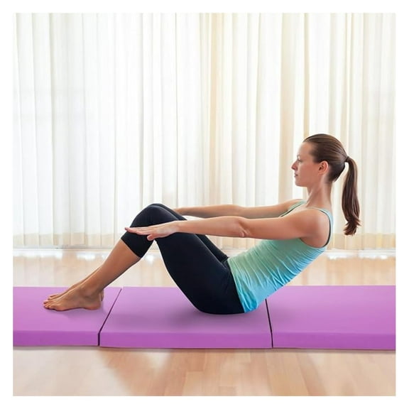 Yoga Mat Thick 2 Inch Workout Flooring for Home Gym - Exercise, Gymnastics, Tumbling, Pilates, Dance Equipment - Foldable Foam Play Mat for Kids and Adults