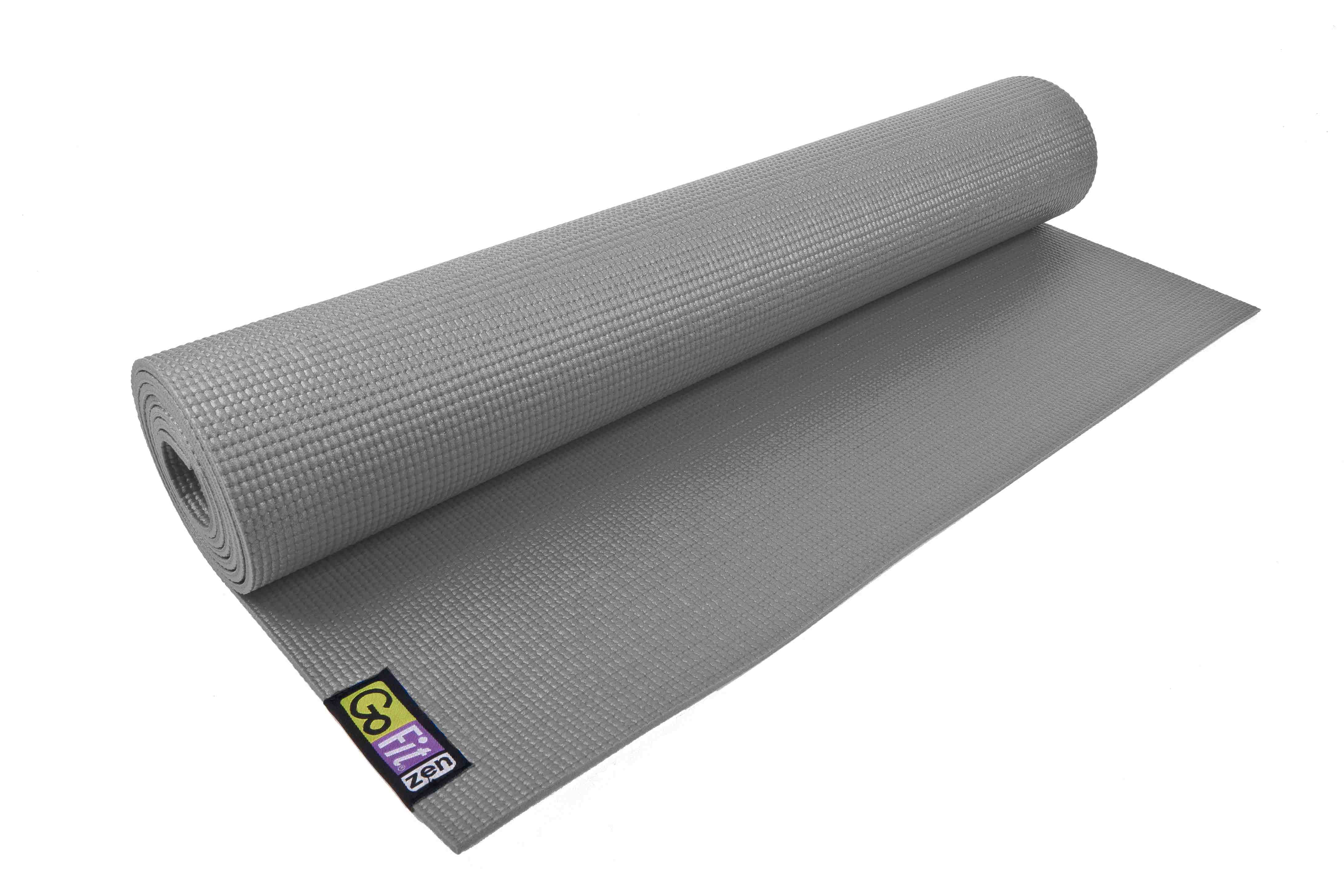 Yoga Mat W/ Yoga Pose Wall Chart - Grey 3.5mm, 24 X 68