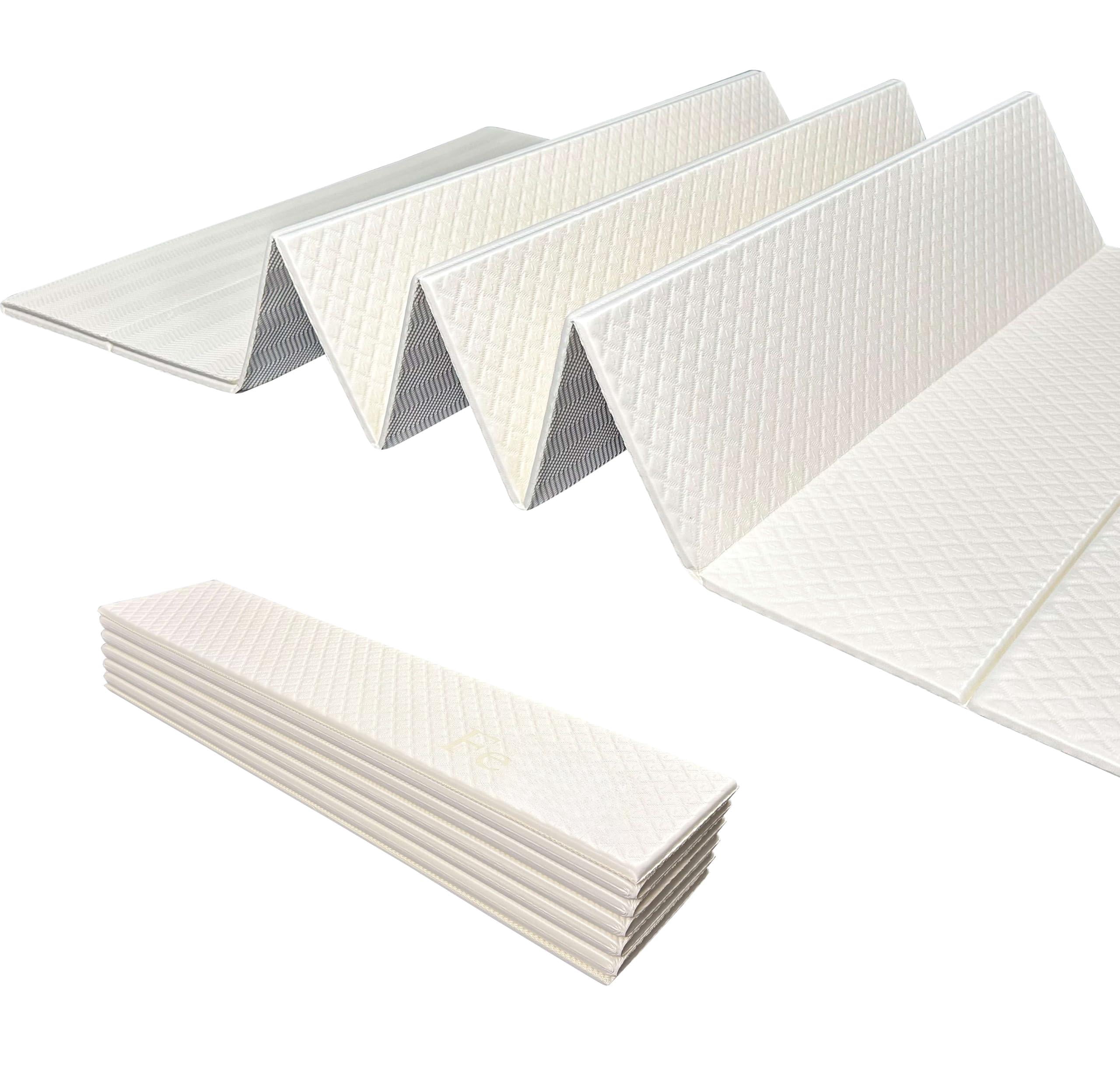 Yoga Mat White 24" x 72" x 1/4" for Pilates Home Workouts Floor Exercises