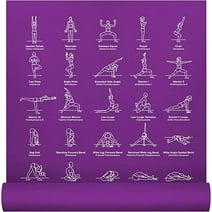 Yoga Mat for Women and Men, Non Slip Exercise Mats w/ 70 Printed Poses for Pilates