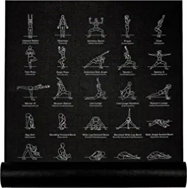 Yoga Mat for Women and Men, Non-Slip Instructional Mats for Printed Poses for Beginner - image 1 of 6