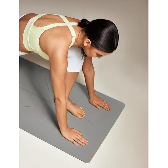 Yoga Mat with Alignment Guide Non-Slip Surface, 1/4 Inch Cushioned TPE Design for Yoga & Stretching, Easy Practice for All Levels