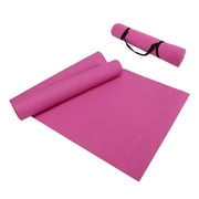 Yoga Mat with Carrying Strap for Yoga, Pilates, and Floor Exercises