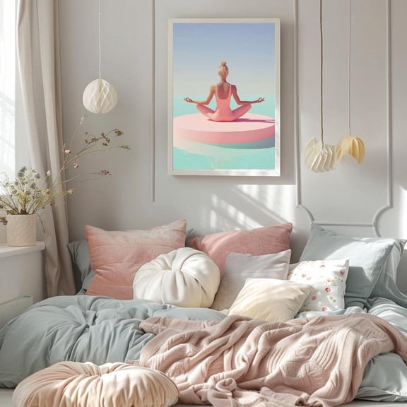 Yoga Meditation Calm Mindfulness Studio Decor Poster Unframed Paper Print