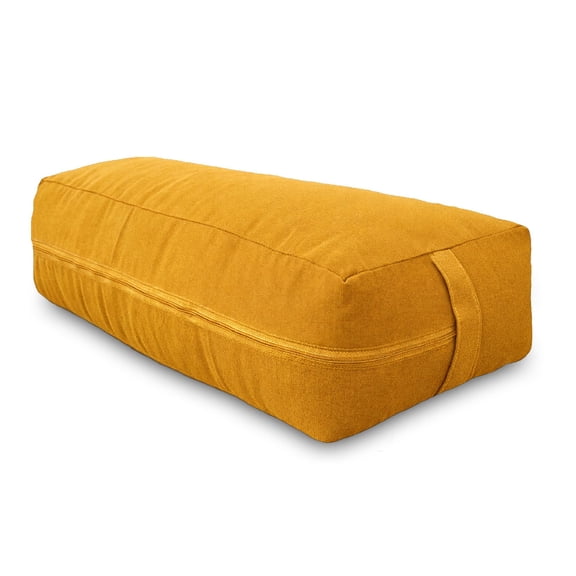 Yoga Meditation Cotton Bolster Cushion – 26" x 12" Rectangular | Firm Support | Cotton Cover | Easy-Carry Handle | Machine Washable