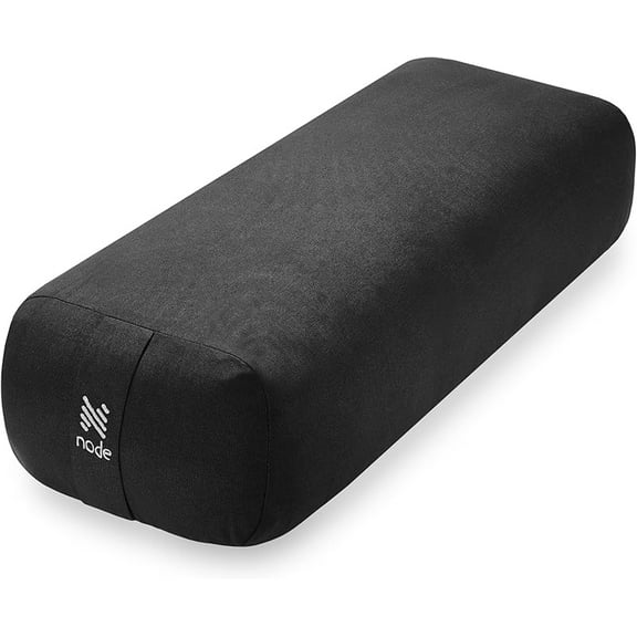 Yoga Meditation Cushion, 25" x 12" Rectangular Bolster with Organic Cotton Cover