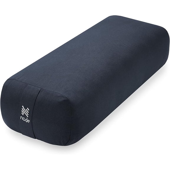 Yoga Meditation Cushion, 25" x 12" Rectangular Bolster with Organic Cotton Cover
