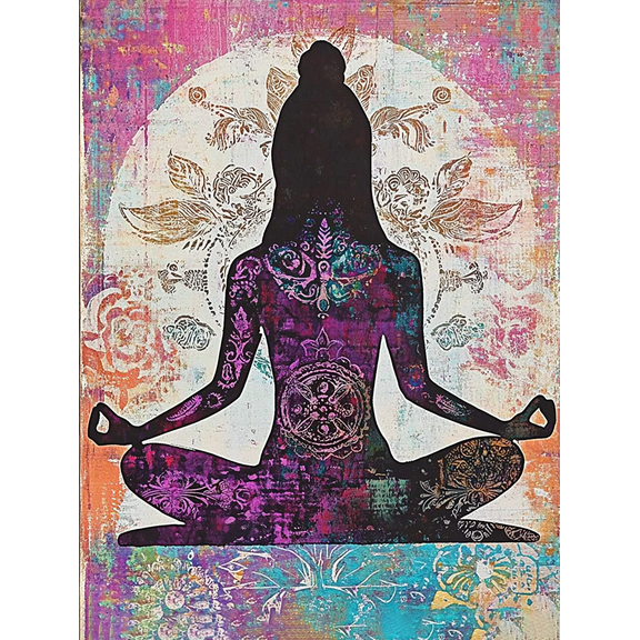 Yoga Meditation Decor Painting/Canvas Art Suitable for Living Room Bedroom Office Meditation Room Yoga Studio Spa Spiritual Retreat Relaxation Area Zen Space Therapy Room and Hallway Decor.