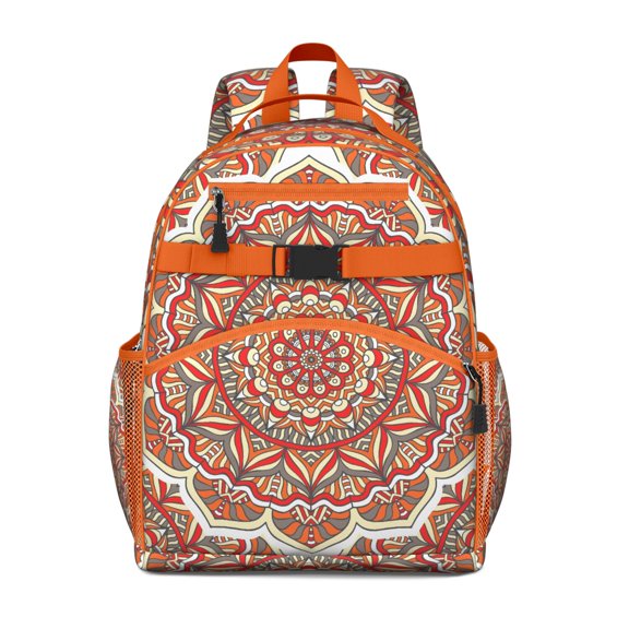 Yoga Meditation Lotus Student Backpack Spacious Adjustable Padded Straps Chest Buckle Lightweight Durable School Backpack For Student And Students