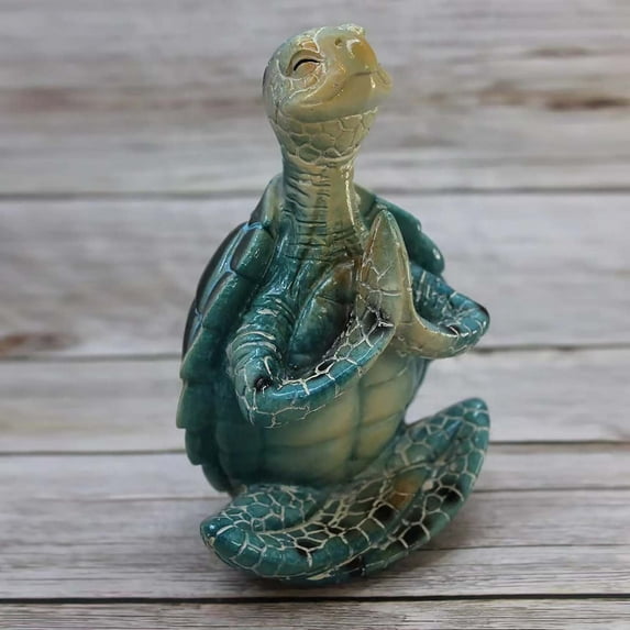 Yoga Meditation Turtle Sculpture Desktop Ornament For Relaxation Home Mindfulness Calmness Animal Statue Zen