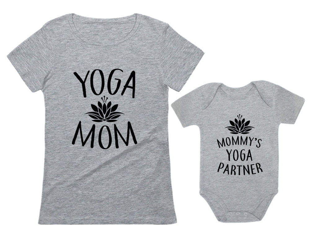 Tstars Mommy & Me Matching Yoga Outfit Set - 100% Cotton Mother & Baby Shirts